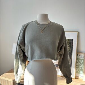 TNA Sage Green Cozy Af Women's Cropped Sweatshirt -Size 1
